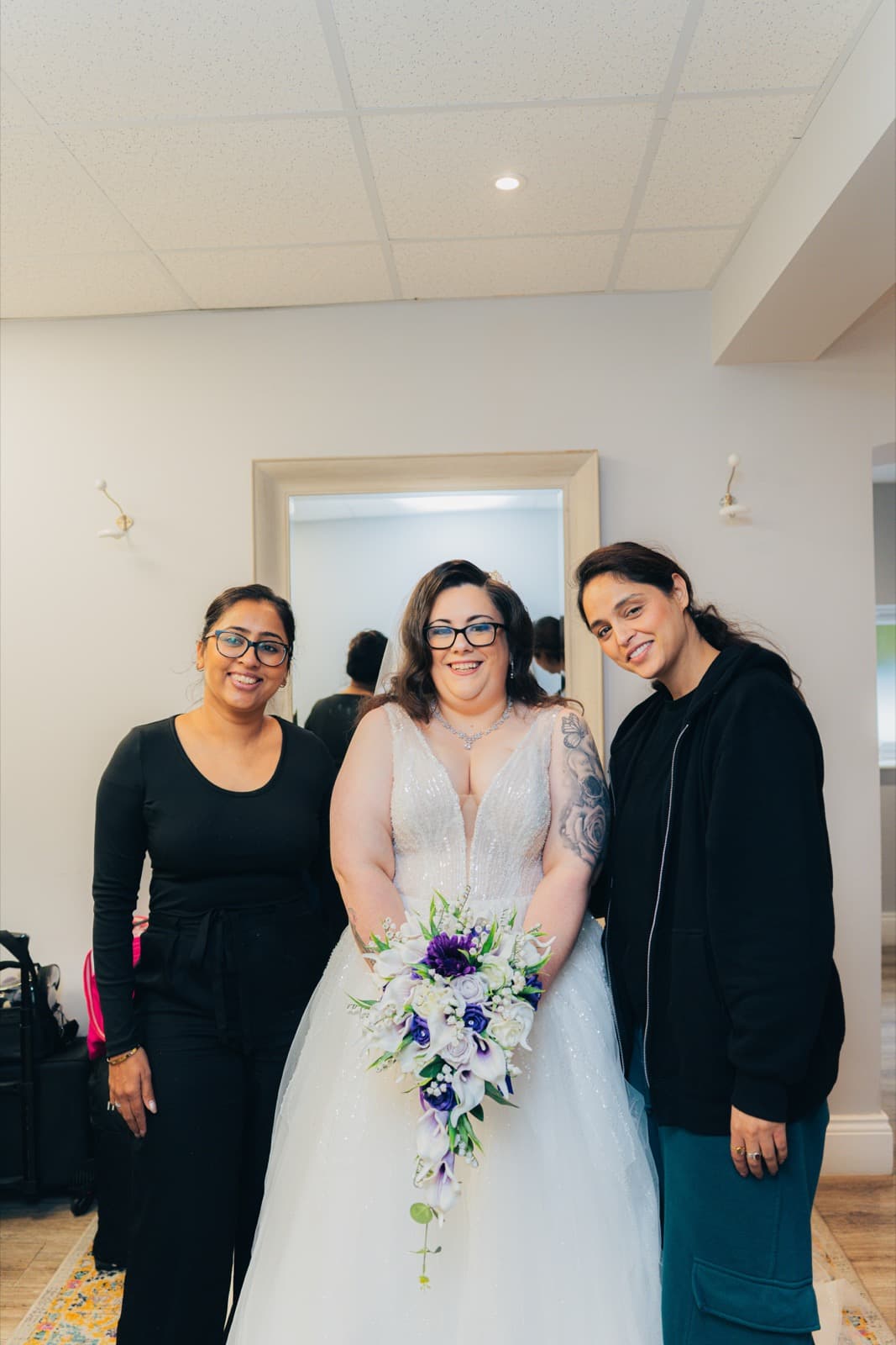 Bride getting ready before the wedding at Ashton Lodge