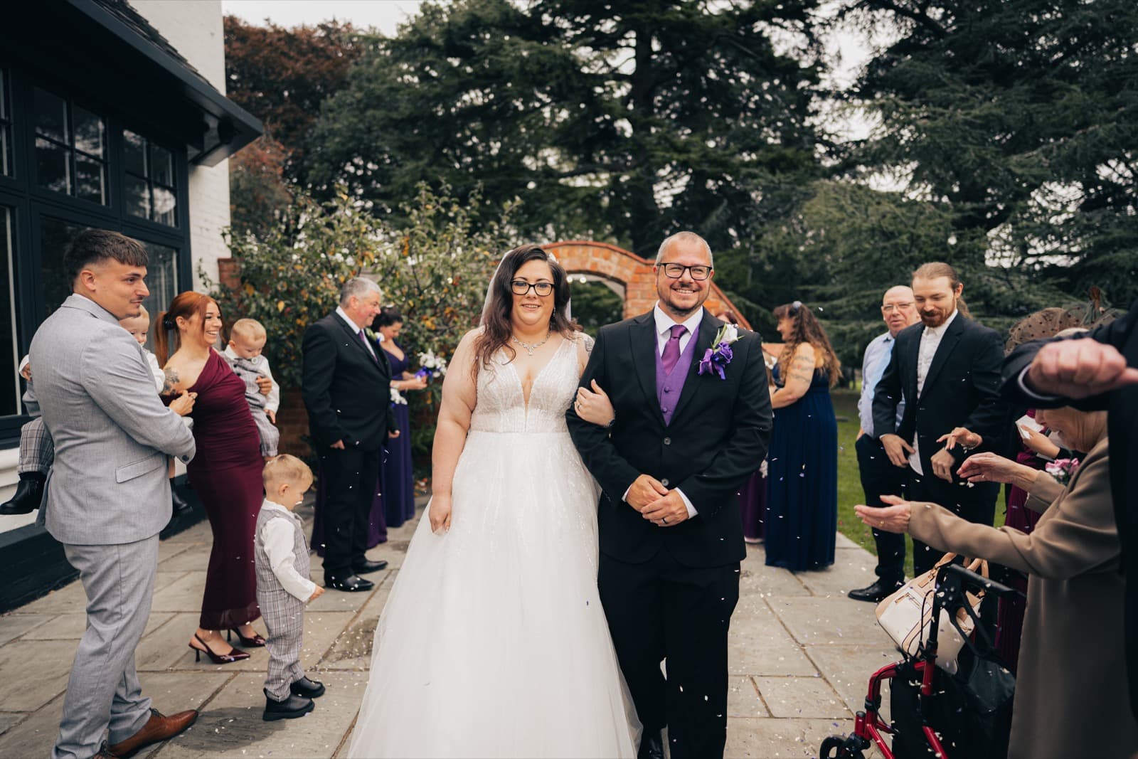 Confetti on the terrace at Ashton Lodge Country House