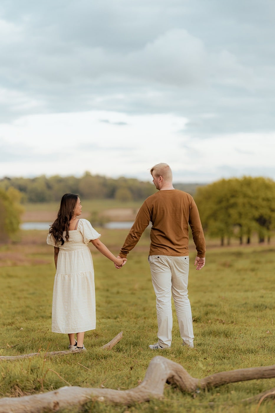 Couple photographed in a leafy South London park, Evocation Photography